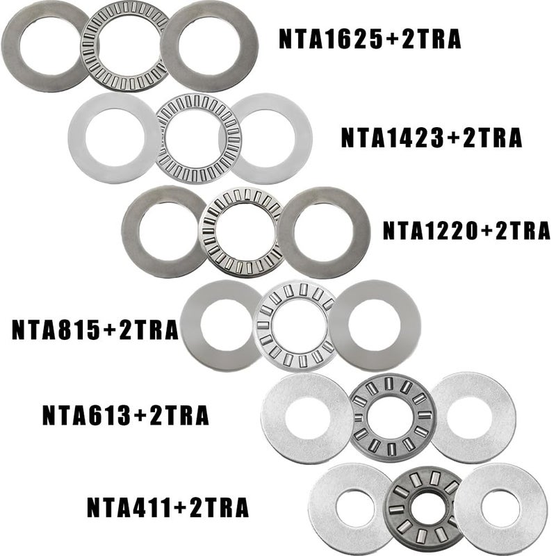 koofull 4 Sets NTA1220+2TRA, Thrust Needle Roller Bearings with Two Washers, ID 3/4", OD 1-1/4" - Image 4